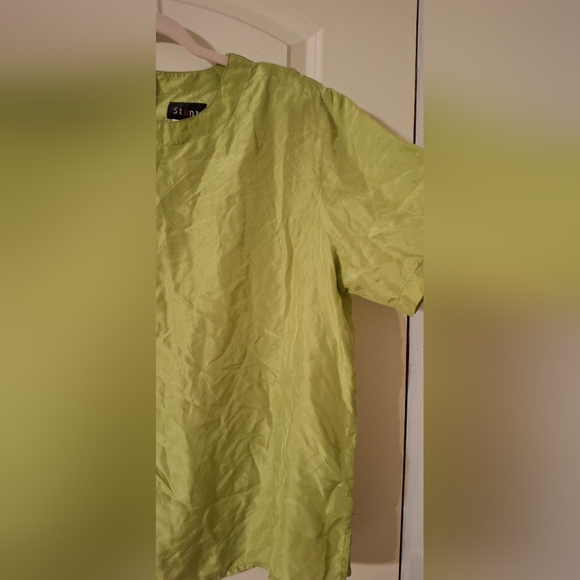 Btg Stunt silk womens top sz L twee profesional ofice trabel boho work preppy - Picture 4 of 7